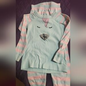 Hanna Andersson-EUC- Striped Pajamas in Light Blue and Pink